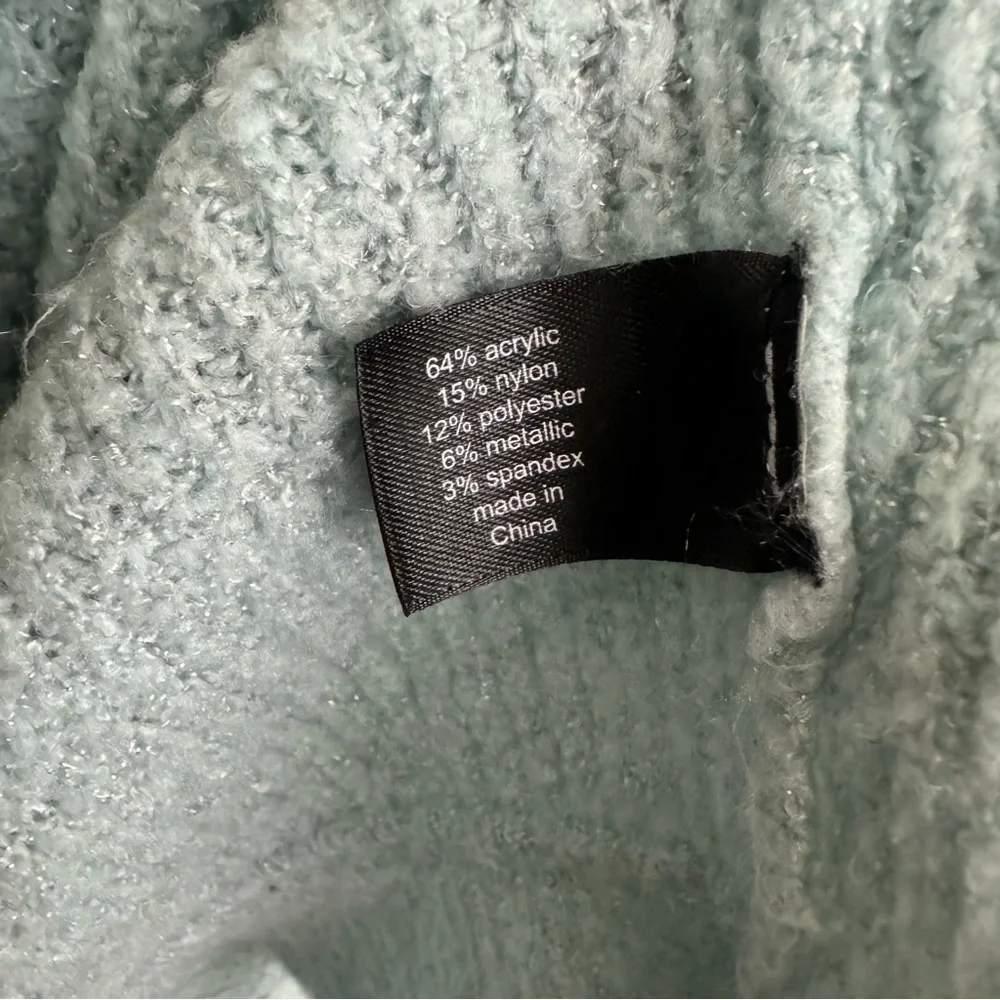 * Lane Bryant Sweater Scallop Size 18/20 Long Sleeve Knit Plus Size Light Blue - Picture 5 of 13